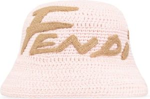 Fendi Hat with logo Roze Dames
