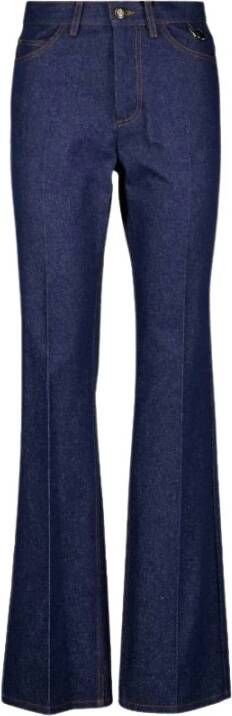 Fendi Flared Jeans met Geborduurd Logo Blue Dames