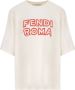 Fendi Katoenen T-Shirt met Logo White Dames - Thumbnail 1