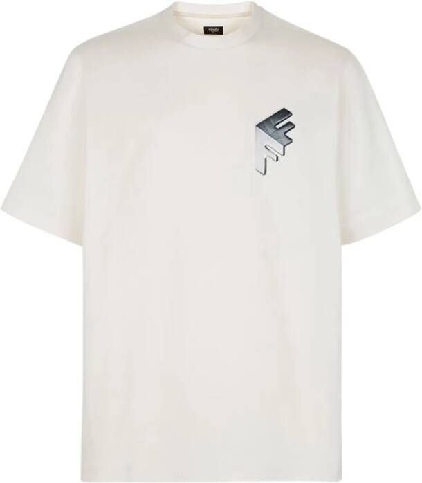 Fendi L.j.ff Block Emb T-Shirt Wit Heren