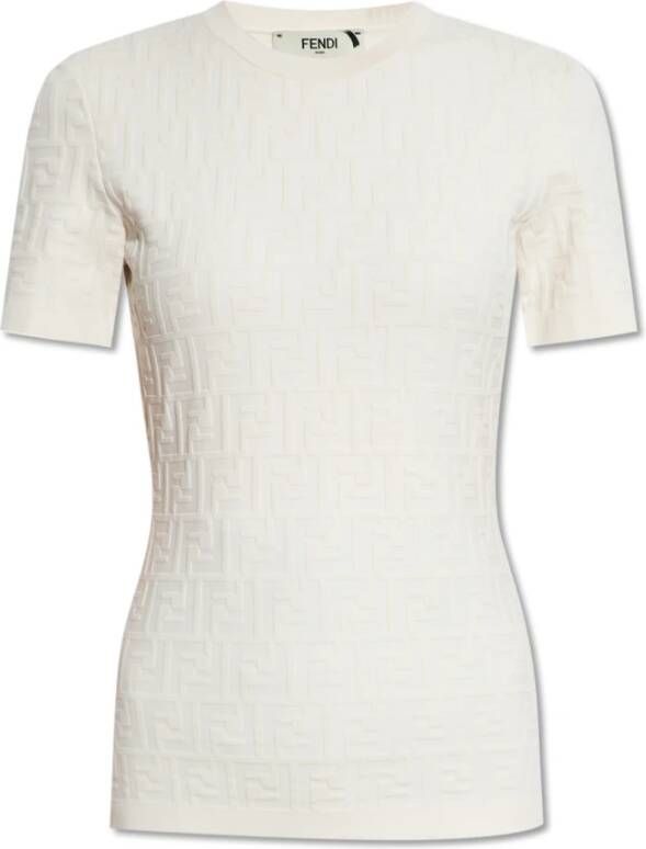 Fendi Stijlvolle T-shirt voor vrouwen White Dames