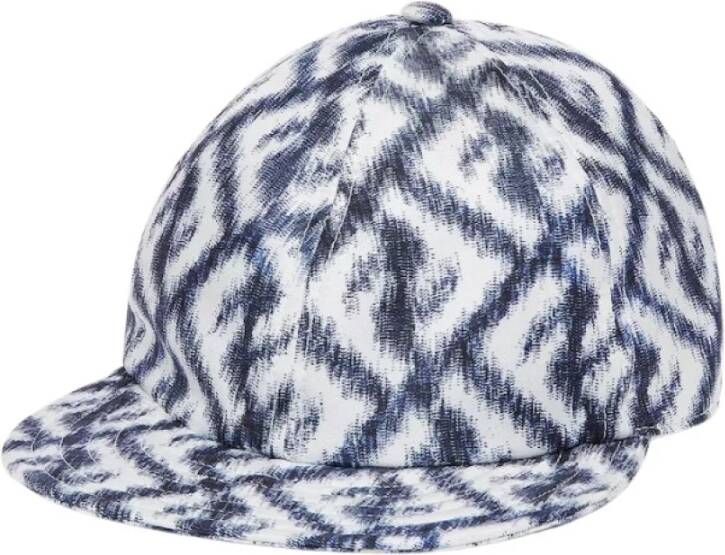 Fendi Multicolor Zijden Baseballpet Blauw Heren