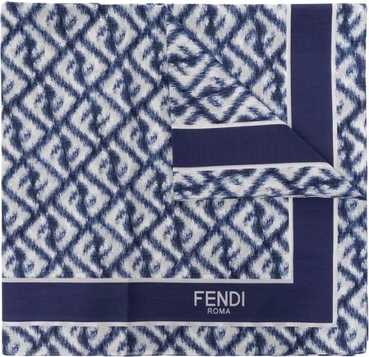 Fendi Pareo met monogram Blauw Heren