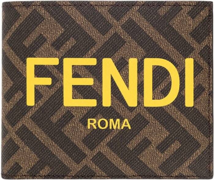 Fendi Bruine Portemonnee met FF Logo Print Multicolor Heren