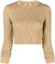 Fendi Stijlvol Gebreide Ronde Hals Pullover Beige Dames - Thumbnail 1