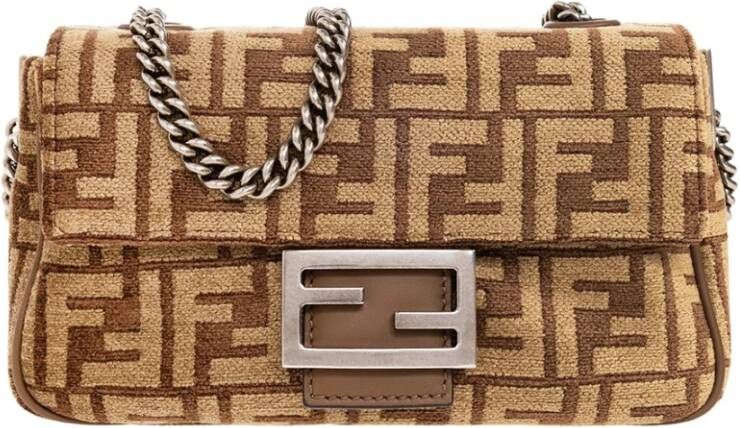 Fendi Crossbody bags FF Logo Chain Shoulder Bag in bruin