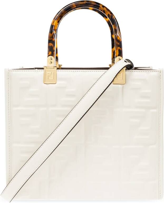 Fendi Shoppers Sunshine Small Shopping Bag in wit