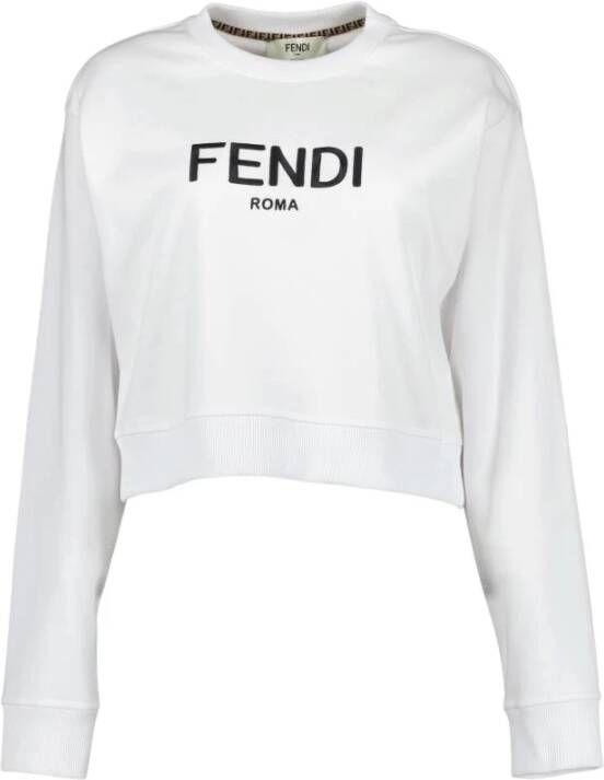 Fendi Geborduurd Logo Sweatshirt White Dames