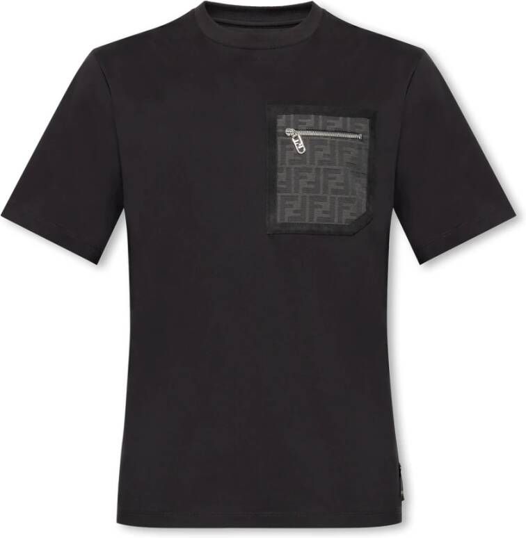 Fendi T-shirt met zak Zwart Heren