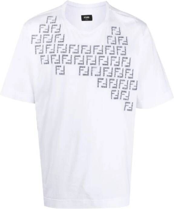 Fendi T-Shirts Stijlvolle Collectie White Heren