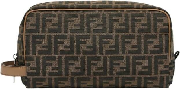 Fendi Stijlvolle Bruine Heren Toilettas Brown Heren