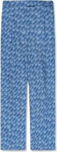 Fendi Trousers with Brush pattern Blauw Dames