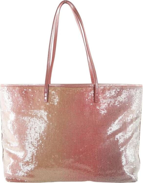Fendi Vintage Fend Pink Sequin Shopper Bag Roze Dames