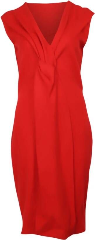 Fendi Vintage Fendi Knot Detail Dress in Red Wool Rood Dames
