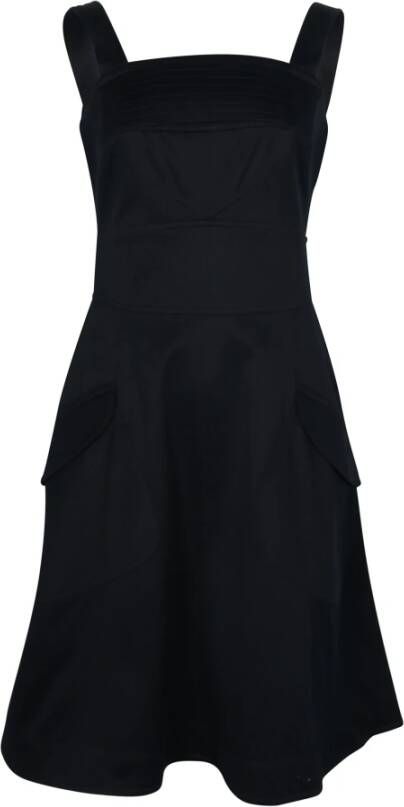 Fendi Vintage Fendi Sleeveless Midi Dress in Black Cotton Zwart Dames