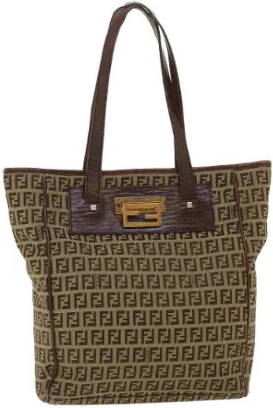 Fendi Vintage Pre-eigendom canvas Fendi-bags Bruin Dames