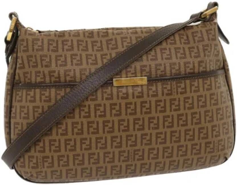 Fendi Vintage Pre-eigendom gecoate canvas Fendi-bags Bruin Dames