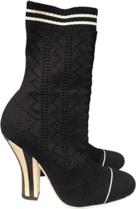 Fendi Vintage Pre-owned Canvas boots Zwart Dames