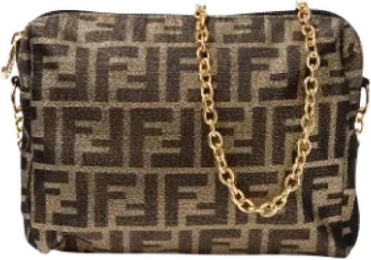 Fendi Vintage Pre-owned Canvas crossbody-bags Bruin Dames