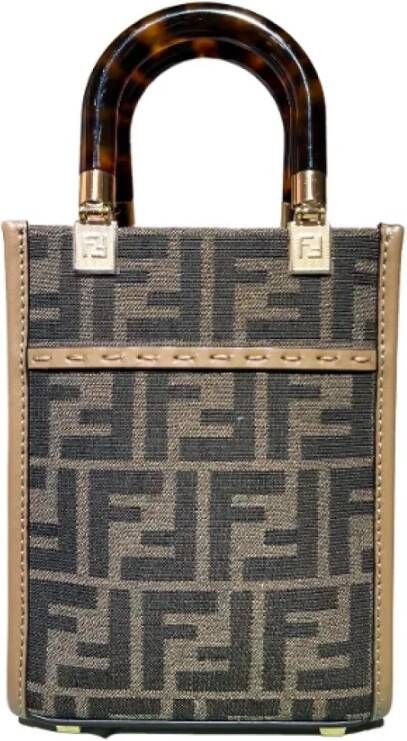 Fendi Vintage Pre-owned Canvas crossbody-bags Bruin Dames