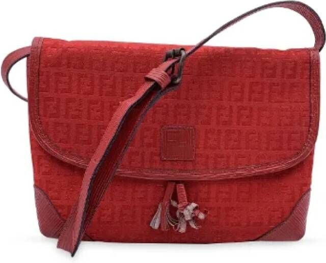 Fendi Vintage Pre-owned Canvas crossbody-bags Rood Dames