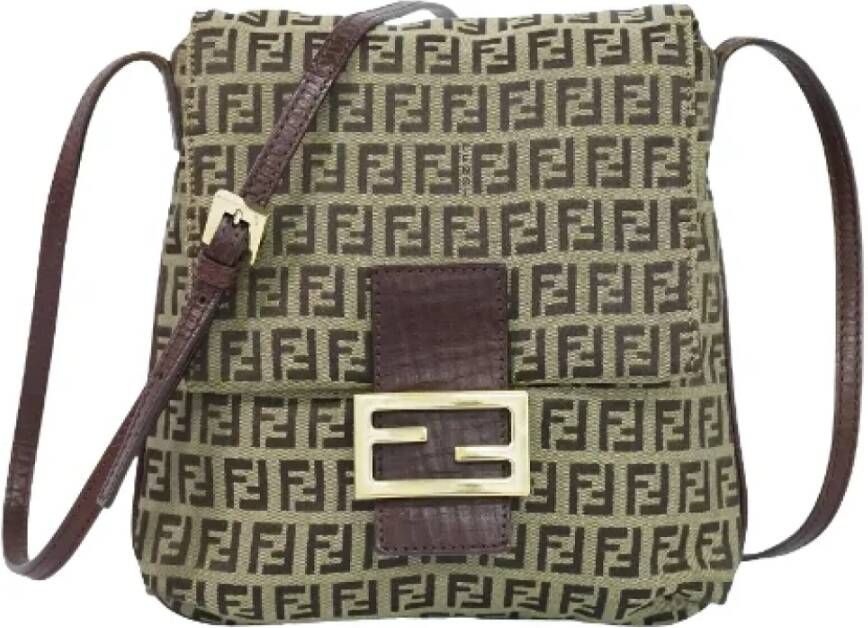 Fendi Vintage Pre-owned Canvas fendi-bags Beige Dames