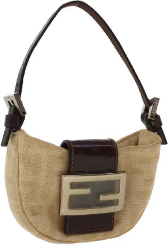 Fendi Vintage Pre-owned Canvas fendi-bags Beige Dames
