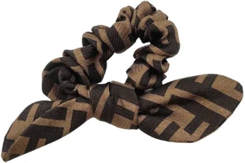 Fendi Vintage Pre-owned Canvas hair-accessories Bruin Dames