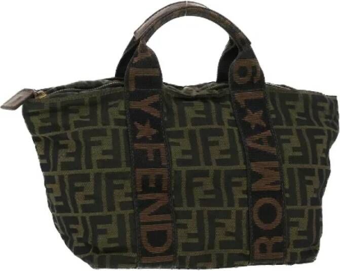 Fendi Vintage Pre-owned Canvas handbags Zwart Dames