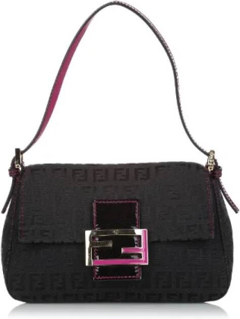 Fendi Vintage Pre-owned Canvas pouches Zwart Dames