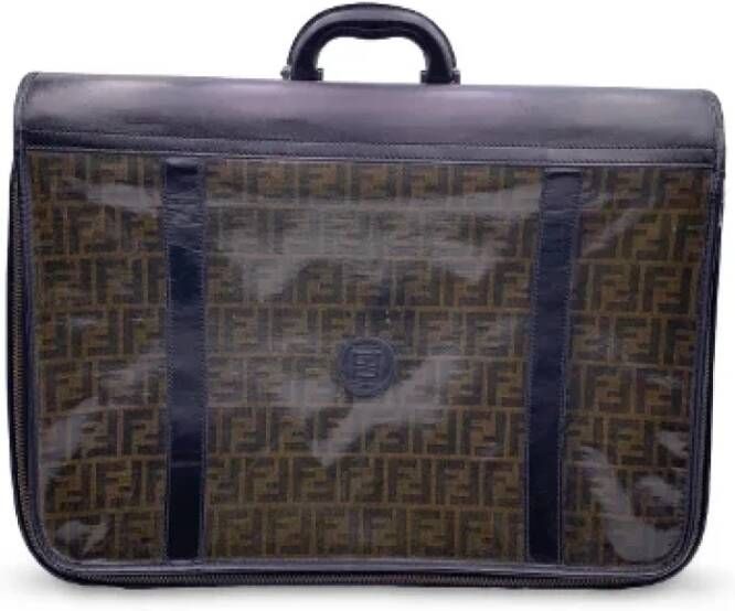 Fendi Vintage Pre-owned Canvas travel-bags Bruin Dames