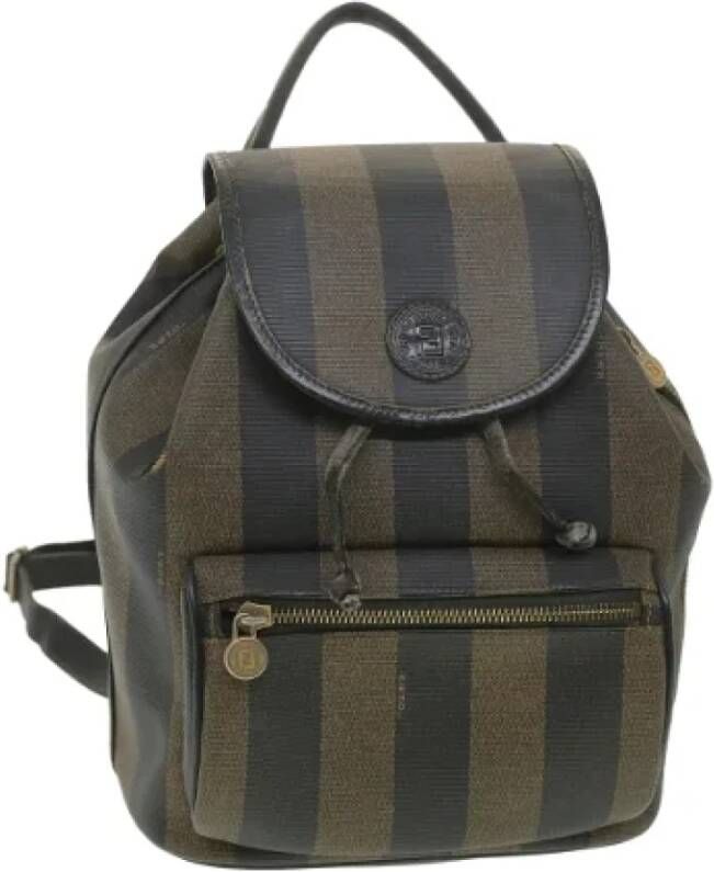 Fendi Vintage Pre-owned Coated canvas backpacks Bruin Dames