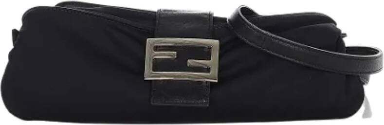 Fendi Vintage Pre-owned Cotton crossbody-bags Zwart Dames