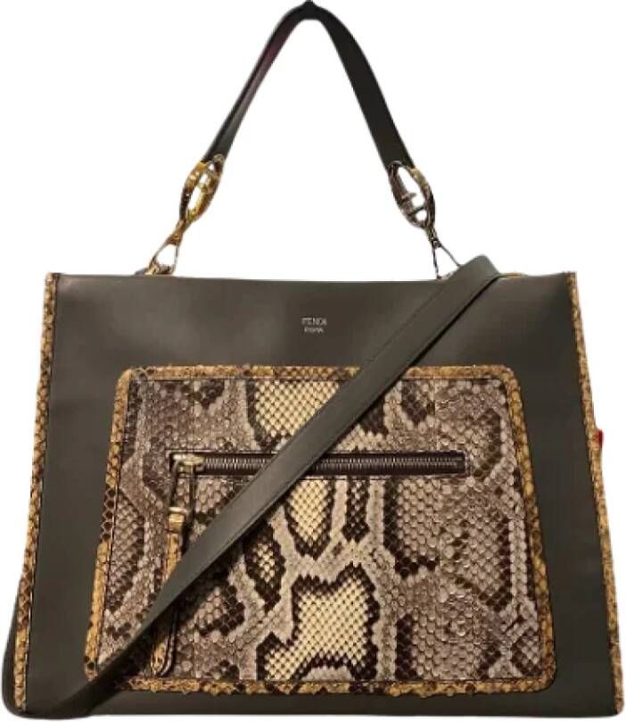 Fendi Vintage Pre-owned Cotton fendi-bags Bruin Dames