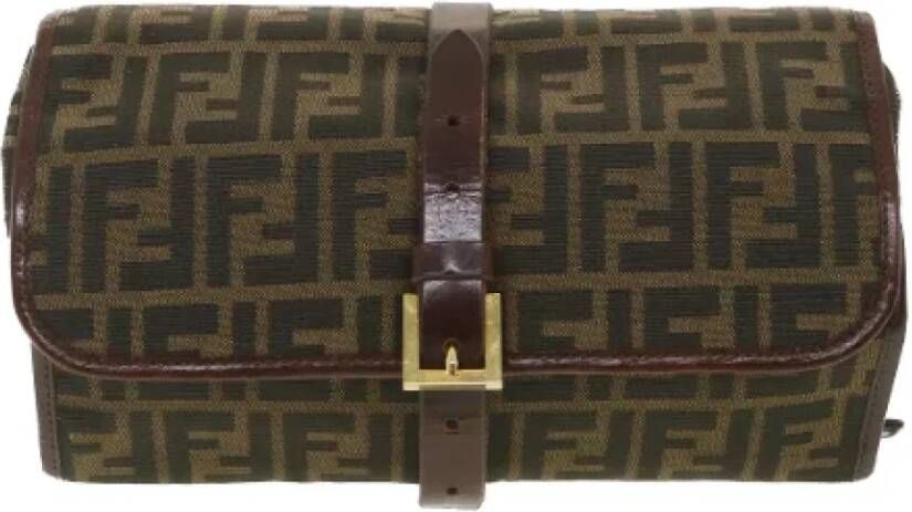 Fendi Vintage Pre-owned Fabric clutches Bruin Dames