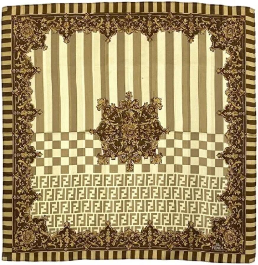 Fendi Vintage Pre-owned Fabric scarves Beige Dames