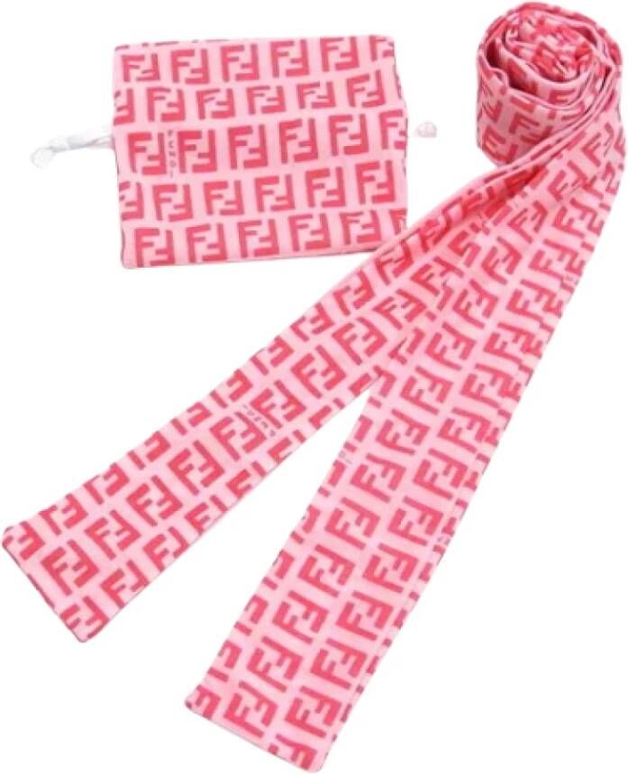 Fendi Vintage Pre-owned Fabric scarves Roze Dames