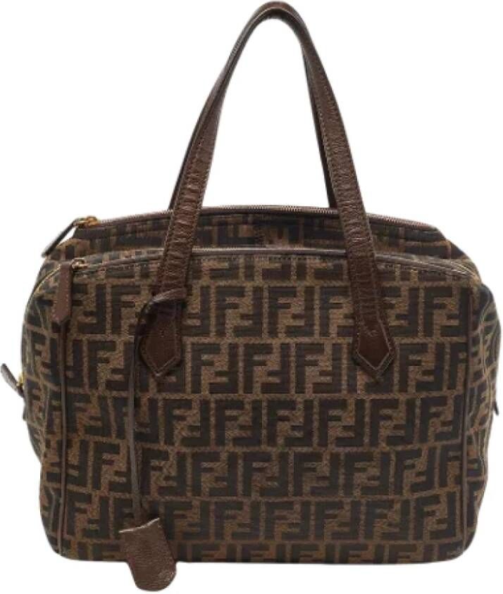 Fendi Vintage Pre-owned Fabric totes Bruin Dames