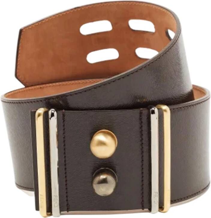 Fendi Vintage Pre-owned Leather belts Bruin Dames