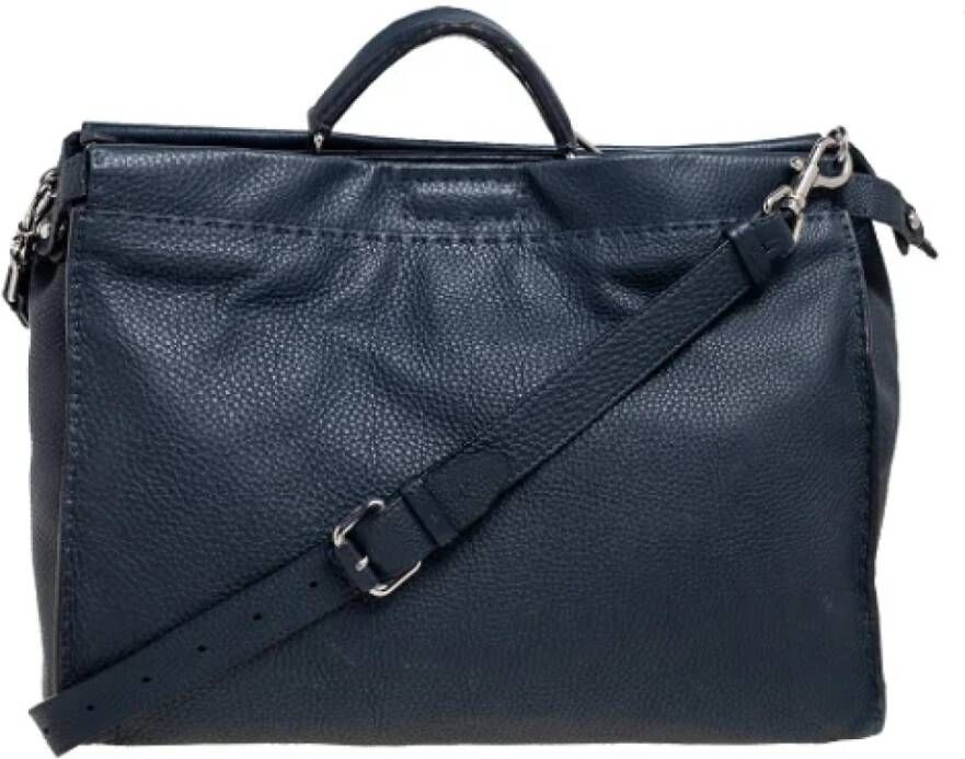 Fendi Vintage Pre-owned Leather briefcases Blauw Dames