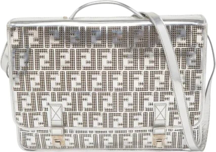Fendi Vintage Pre-owned Leather briefcases Grijs Dames