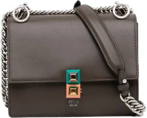 Fendi Vintage Pre-owned Leather crossbody-bags Bruin Dames
