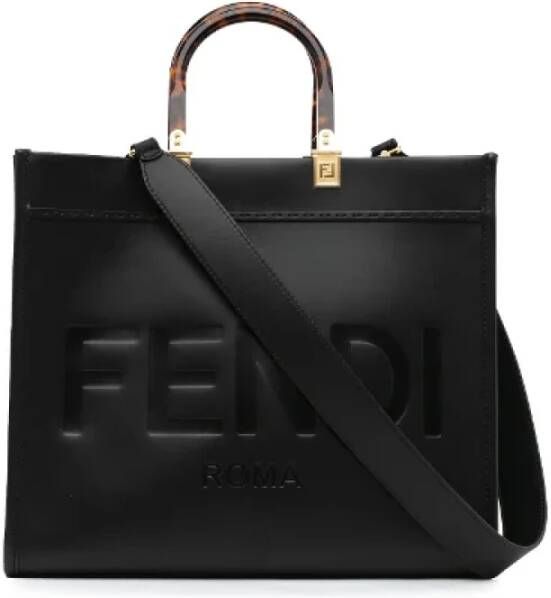 Fendi Vintage Pre-owned Leather crossbody-bags Zwart Dames