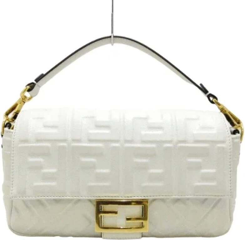Fendi Vintage Pre-owned Leather fendi-bags Wit Dames