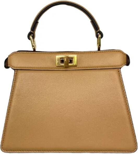 Fendi Vintage Pre-owned Leather handbags Beige Dames