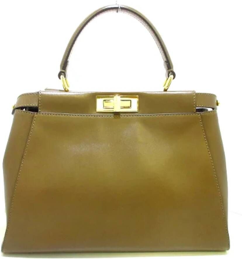 Fendi Vintage Pre-owned Leather handbags Bruin Dames