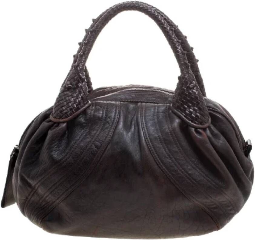 Fendi Vintage Pre-owned Leather handbags Bruin Dames