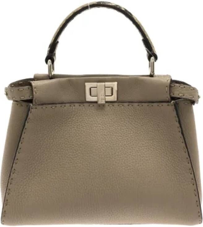 Fendi Vintage Pre-owned Leather handbags Grijs Dames