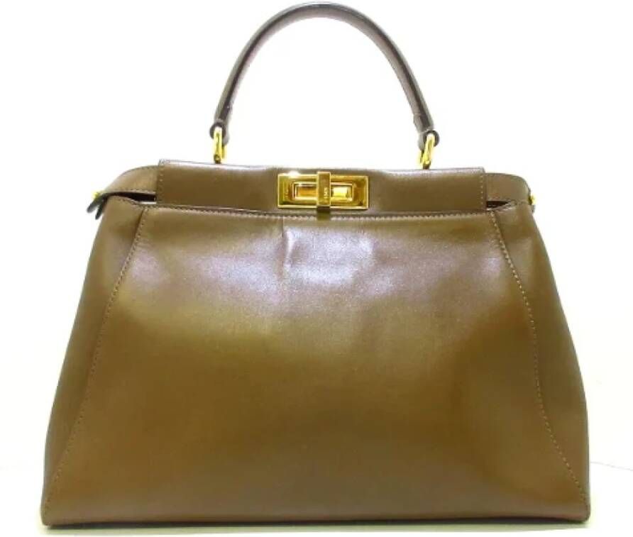 Fendi Vintage Pre-owned Leather handbags Groen Dames