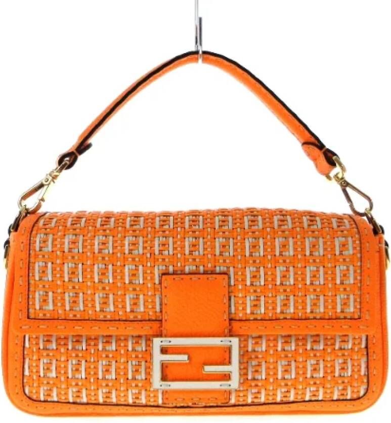 Fendi Vintage Pre-owned Leather handbags Oranje Dames